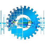 Image of a cogwheel representing the interconnected and evolving nature of communication technologies.