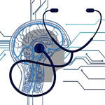 An illustration of a brain with interconnected lines and nodes, symbolising psychology, mental health, and the complexity of the human mind